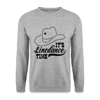 Line Dance Linedancing Country Fan - Gift - Unisex Sweatshirt - salt & pepper - Front - Alina (178cm) & Michal (187cm)