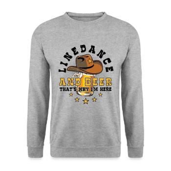 Linedance and Beer - Country Fan - Gift - Unisex Sweatshirt - salt & pepper - Front - Alina (178cm) & Michal (187cm)