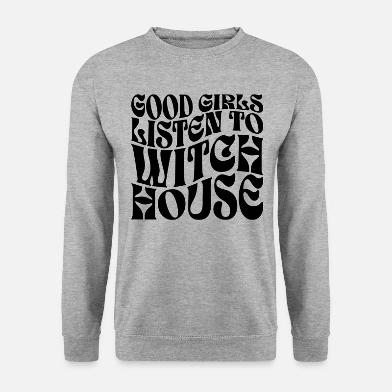 Mädchen hören Hexenhausmusik - Unisex Pullover - Weißgrau meliert
