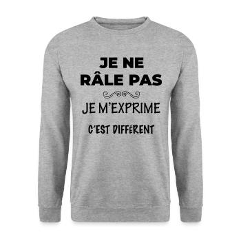 Le papa parfait mais très râleur - Sweat-shirt Unisexe - gris chiné - Devant - Alina (178cm) & Michal (187cm)