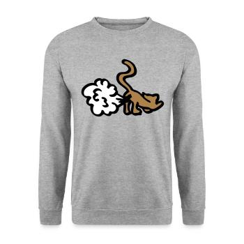 Pups cat / fart cat / funny gift idea - Unisex Sweatshirt - salt & pepper - Front - Alina (178cm) & Michal (187cm)
