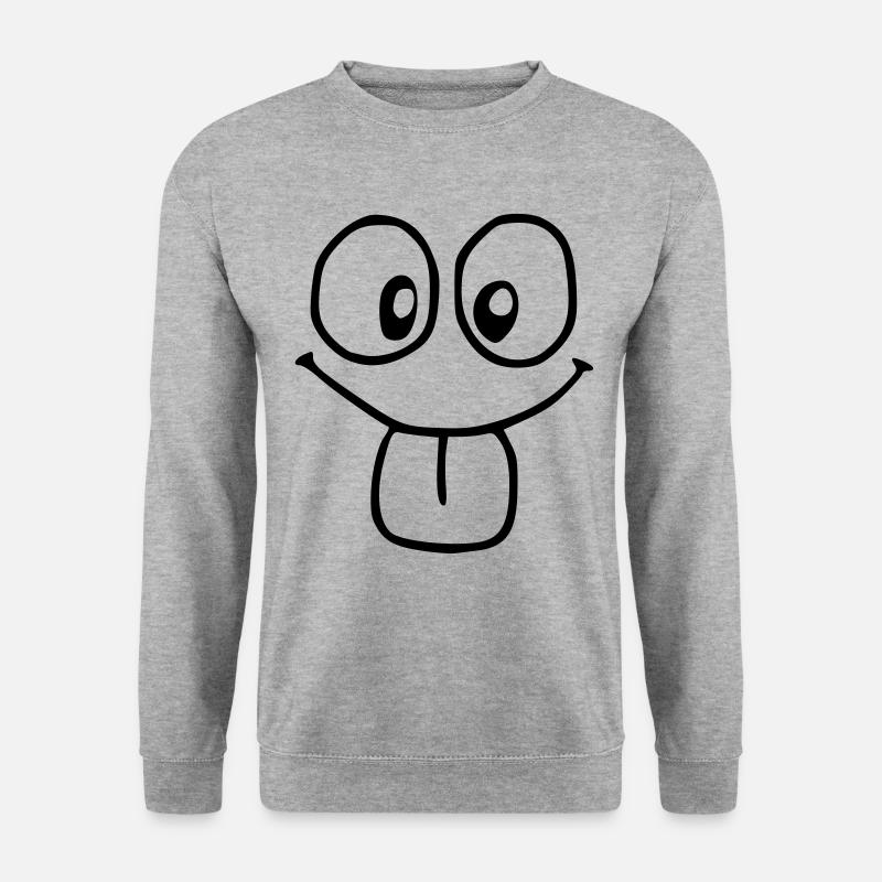 Emoji silly sketch black - Unisex Sweatshirt - salt & pepper