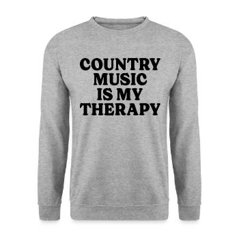 Musikertherapie Country-Musik - Unisex Pullover - Weißgrau meliert - Vorne - Alina (178cm) & Michal (187cm)