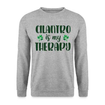 Cilantro is my therapy I love cilantro - Unisex Sweatshirt - salt & pepper - Front - Alina (178cm) & Michal (187cm)