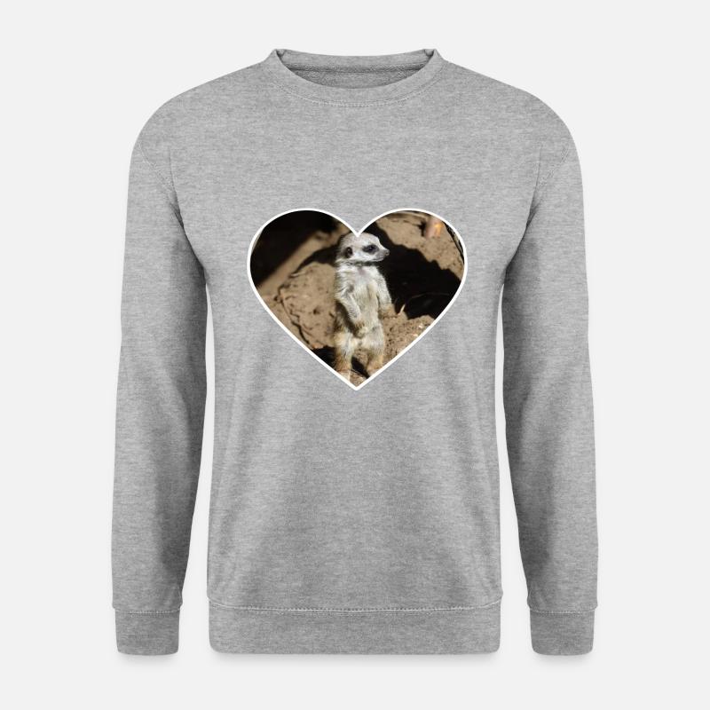 Niedliches Erdmännchen - Unisex Pullover - Weißgrau meliert