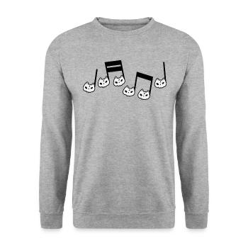 Halloween-Kostüm Party-Musiklehrer - Unisex Pullover - Weißgrau meliert - Vorne - Alina (178cm) & Michal (187cm)
