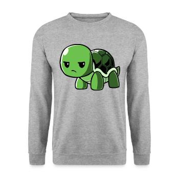 Schildkröte genervt - Unisex Pullover - Weißgrau meliert - Vorne - Alina (178cm) & Michal (187cm)