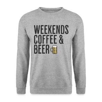 Coffee & Beer Weekends Comedy Weekend - Unisex Sweatshirt - salt & pepper - Front - Alina (178cm) & Michal (187cm)