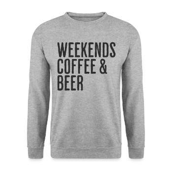 Coffee & Beer Weekends Comedy Weekend - Unisex Sweatshirt - salt & pepper - Front - Alina (178cm) & Michal (187cm)