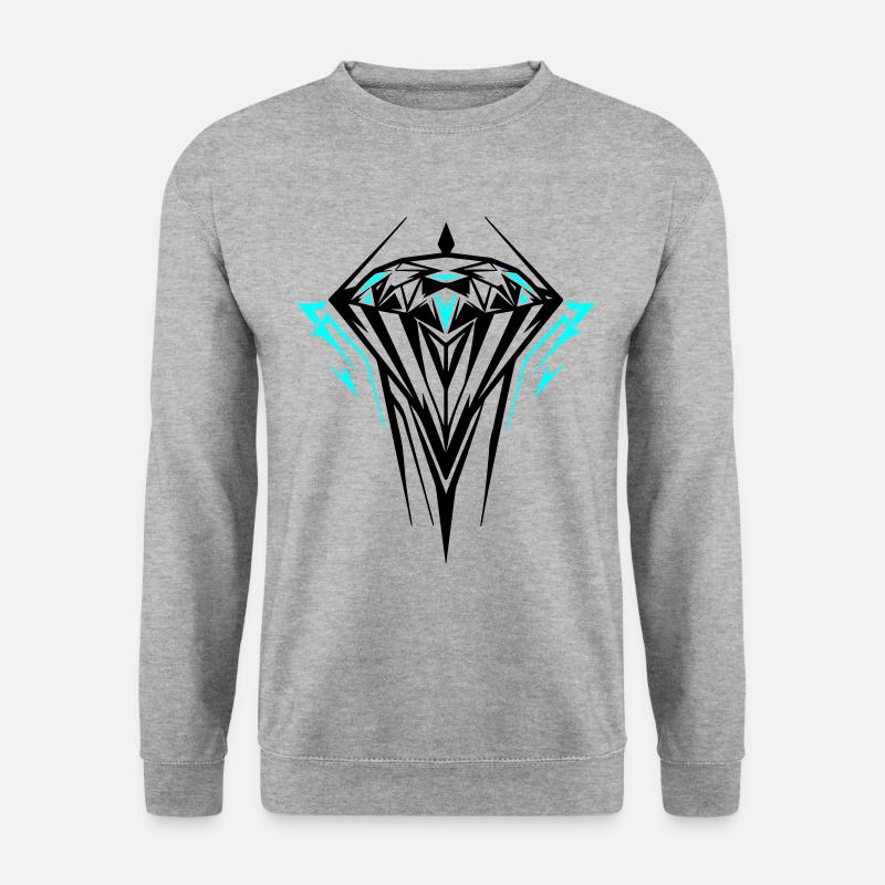 Diamant Juwel Edelstein - Unisex Pullover - Weißgrau meliert