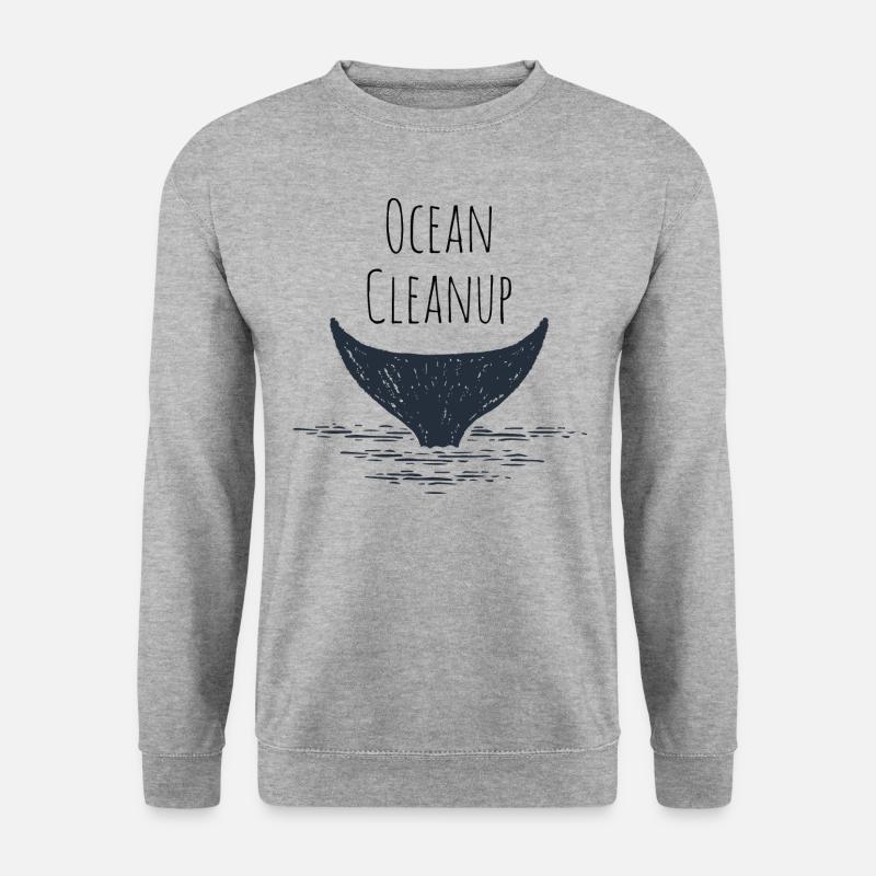 Ocean Clean Up - Unisex Pullover - Weißgrau meliert