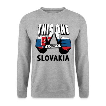 Slovakia flag vintage Slovak flag homeland - Unisex Sweatshirt - salt & pepper - Front - Alina (178cm) & Michal (187cm)