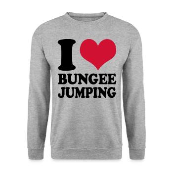 I Love Bungee Jumping - Unisex Sweatshirt - salt & pepper - Front - Alina (178cm) & Michal (187cm)