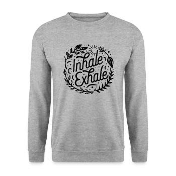Inhale exhale - Unisex Sweatshirt - salt & pepper - Front - Alina (178cm) & Michal (187cm)