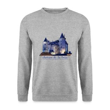 Châteaux de la Loire - Sweat-shirt Unisexe - gris chiné - Devant - Alina (178cm) & Michal (187cm)