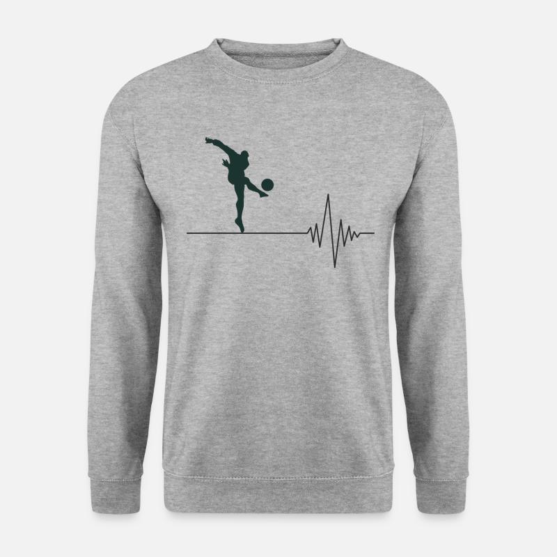 Fußball Herzschlag - Unisex Pullover - Weißgrau meliert