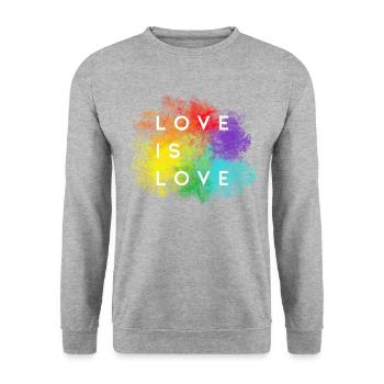 Love Is Love - Unisex Sweatshirt - salt & pepper - Front - Alina (178cm) & Michal (187cm)