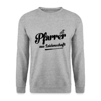 Pfarrer aus Leidenschaft Jesus Glaube Kirche Gebet - Unisex Pullover - Weißgrau meliert - Vorne - Alina (178cm) & Michal (187cm)
