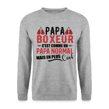 Dad Boxer Humor Coach Boxer Gift - Unisex Sweatshirt - salt & pepper - Front - Alina (178cm) & Michal (187cm)
