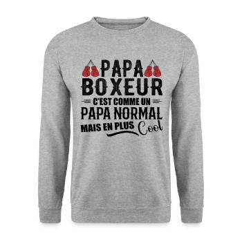 Dad Boxer Humor Coach Boxer Gift - Unisex Sweatshirt - salt & pepper - Front - Alina (178cm) & Michal (187cm)