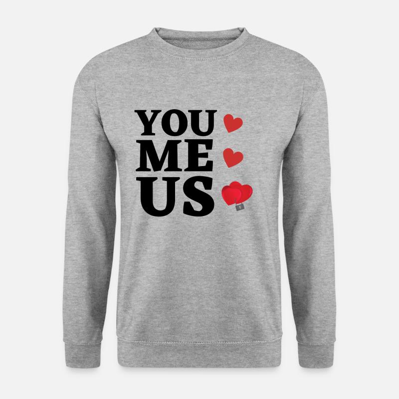 You, me, us. - Unisex Pullover - Weißgrau meliert