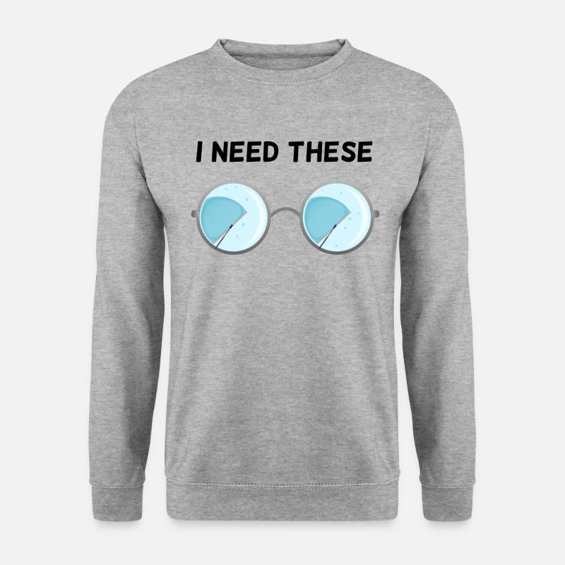 Ich brauche diese Brille! - Unisex Pullover - Weißgrau meliert