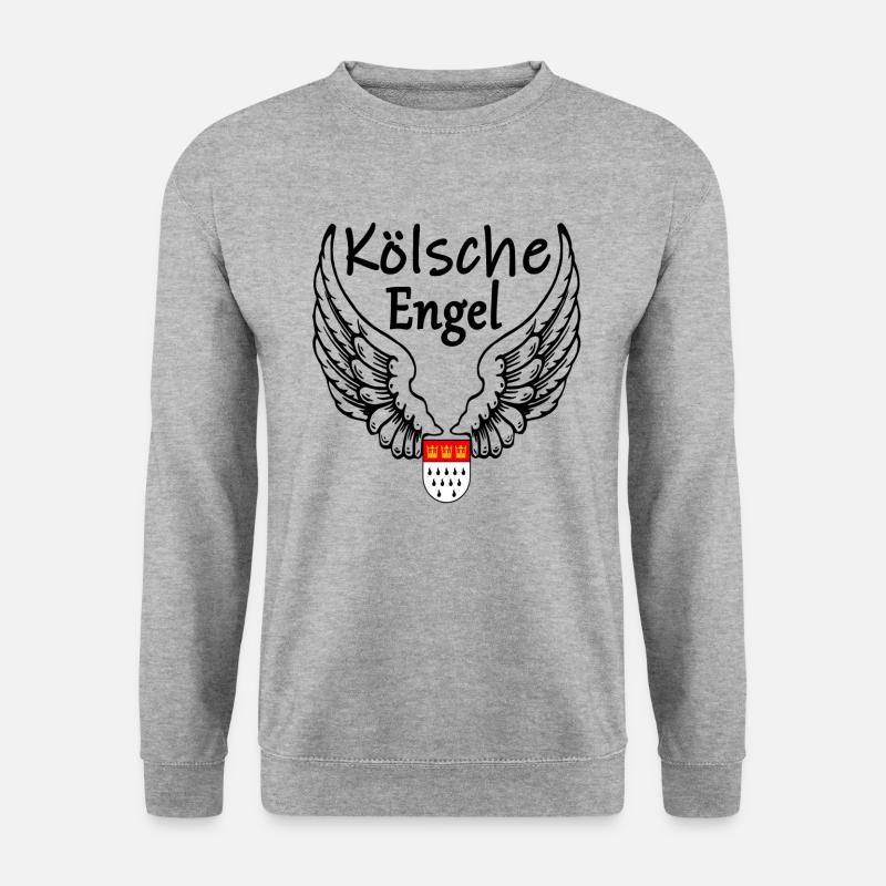 Kölsche Engel,Köln Karneval Alaaf Shirt Geschenk - Unisex Pullover - Weißgrau meliert