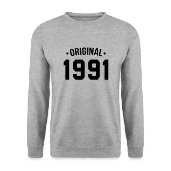 original 1991 - Fabriqué en 1991 - Sweat-shirt Unisexe - gris chiné - Devant - Alina (178cm) & Michal (187cm)