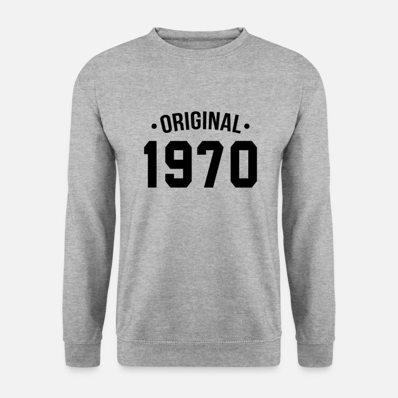 Original 1970 - Unisex Pullover - Weißgrau meliert