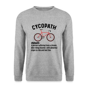 cyclist t-shirt bike cycopath cycling bicycle - Unisex Sweatshirt - salt & pepper - Front - Alina (178cm) & Michal (187cm)