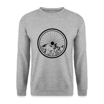Paysage de vélo de montagne - Sweat-shirt Unisexe - gris chiné - Devant - Alina (178cm) & Michal (187cm)