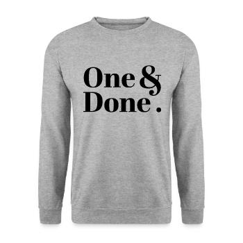 One and Done - Unisex Sweatshirt - salt & pepper - Front - Alina (178cm) & Michal (187cm)