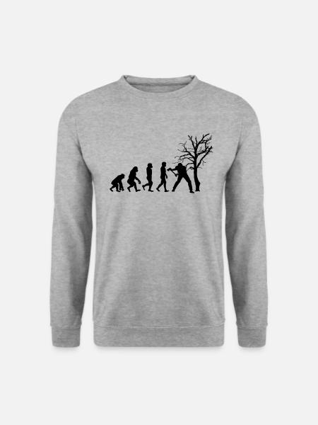Baumfäller Förster Axt Baum fällen - Unisex Pullover - Weißgrau meliert