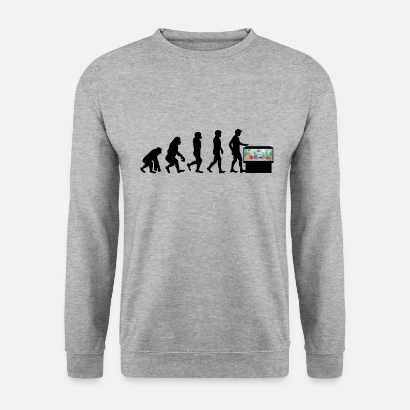 Aquaristik Hobby Geschenk Aquarium - Unisex Pullover - Weißgrau meliert