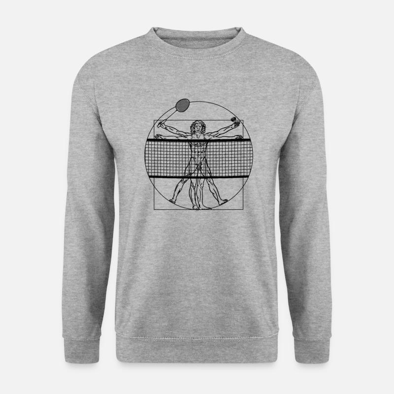 Badminton - Unisex Pullover - Weißgrau meliert