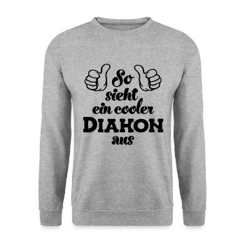 Diakon Diakonie Jesus Glaube Kirche Religion - Unisex Pullover - Weißgrau meliert - Vorne - Alina (178cm) & Michal (187cm)