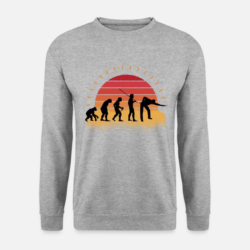 Retro Snooker - Unisex Pullover - Weißgrau meliert