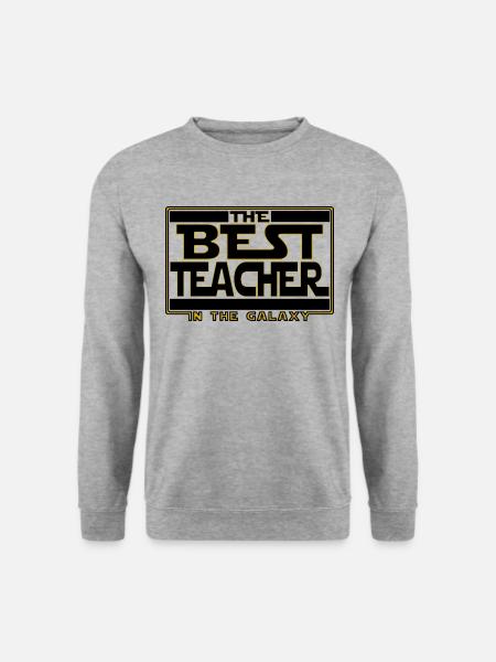 Der beste Lehrer der Galaxie - Unisex Pullover - Weißgrau meliert