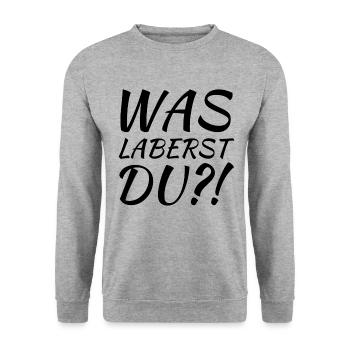 What are you talking about? - Unisex Sweatshirt - salt & pepper - Front - Alina (178cm) & Michal (187cm)