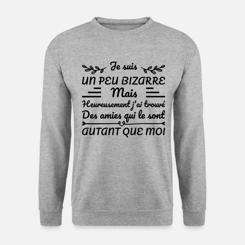 Ich bin ein bisschen komisch - Unisex Pullover - Weißgrau meliert