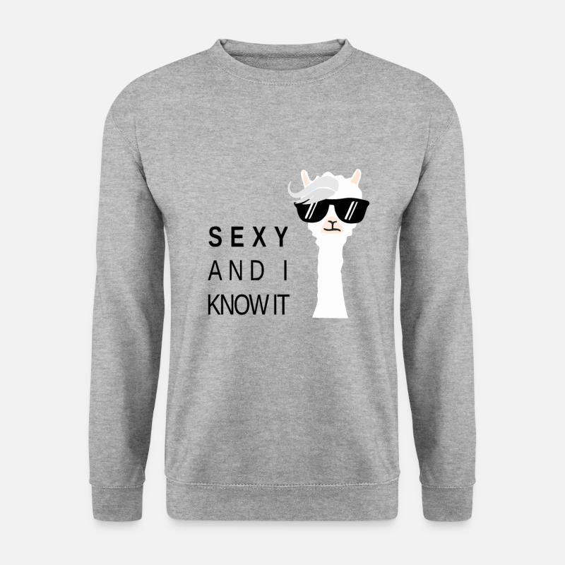 Lama - Unisex Pullover - Weißgrau meliert
