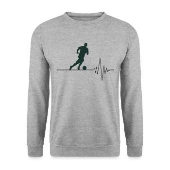 Pouls de la passion du rythme cardiaque du football - Sweat-shirt Unisexe - gris chiné - Devant - Alina (178cm) & Michal (187cm)