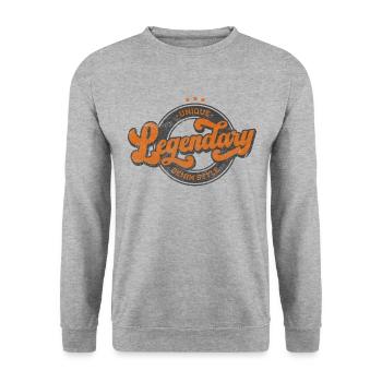 Unique legendary denim style vintage retro orange - Unisex Sweatshirt - salt & pepper - Front - Alina (178cm) & Michal (187cm)