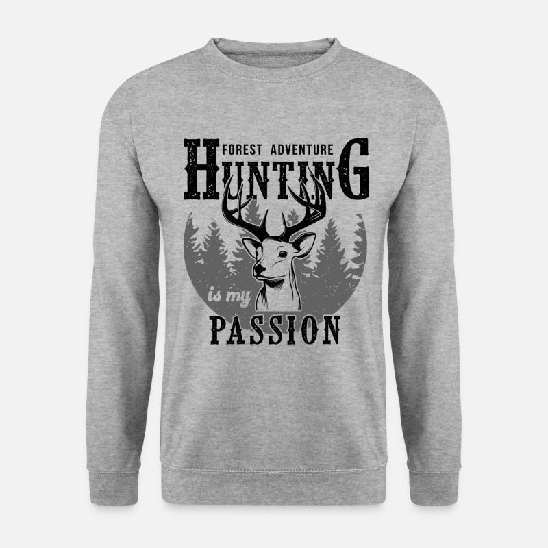 Jagen ist meine Leidenschaft Geschenkjäger - Unisex Pullover - Weißgrau meliert