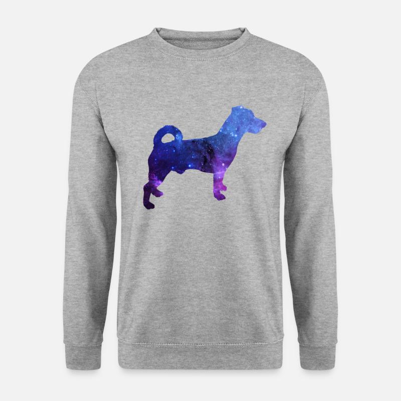 Jack Russel Galaxy Hund Geschenk - Unisex Pullover - Weißgrau meliert