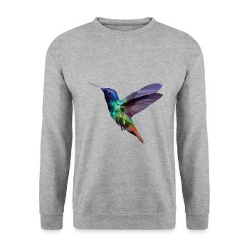Oiseau polygone - Sweat-shirt Unisexe - gris chiné - Devant - Alina (178cm) & Michal (187cm)