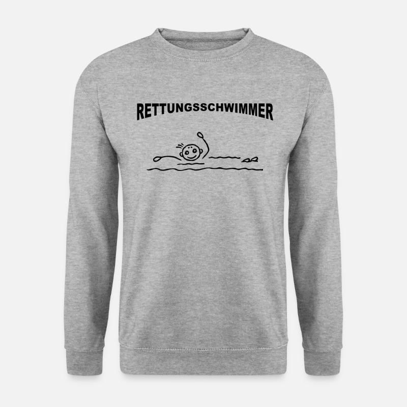 Rettungsschwimmer Schwimmer Kraulen - Unisex Pullover - Weißgrau meliert