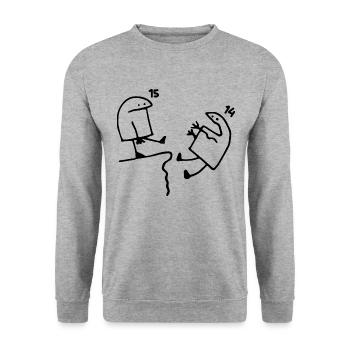 15 Years Old Gift Idea Humor Birthday 15 Years - Unisex Sweatshirt - salt & pepper - Front - Alina (178cm) & Michal (187cm)
