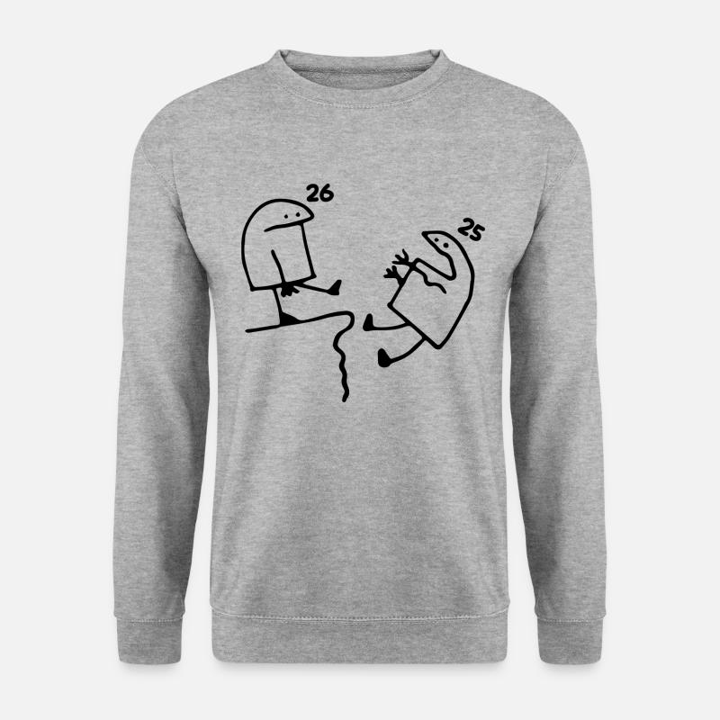 26 Jahre alt Geschenkidee Humor Geburtstag 26 Jahre alt - Unisex Pullover - Weißgrau meliert