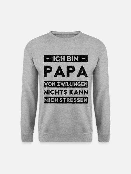 Papa Von Zwillingen Kann Nichts Stressen - Unisex Pullover - Weißgrau meliert